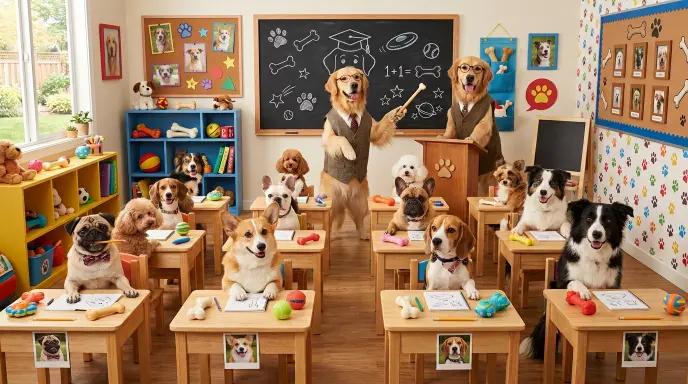 Dog Classroom Puns